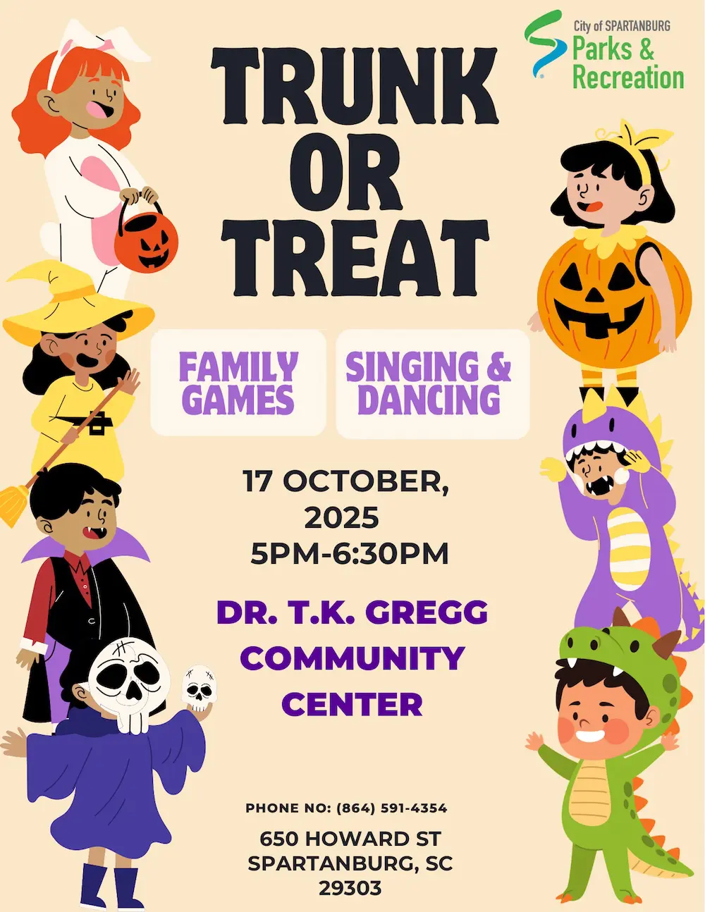 Cream Cute Illustration Halloween Costume Party Flyer (2) (1)