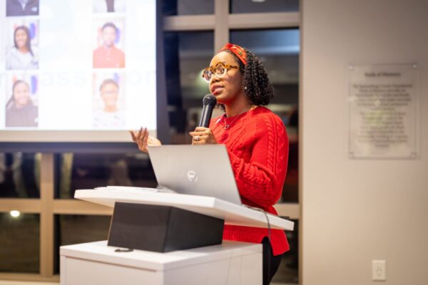 Dr. JaLisa Jordan, Coalition Manager, speaking at the CHIP Celebration